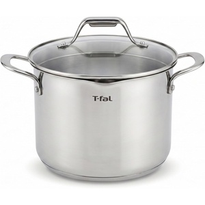 image:imageTfal Specialty Stainless Steel 8Quart Stock Pot with Lid Induction Compatible Soup Pasta Pot DishwasherSafe Oven Safe Up To 500 Silver