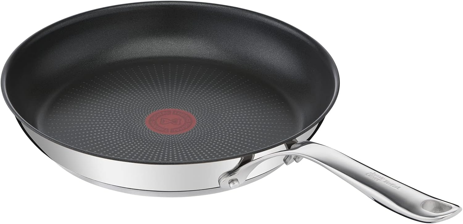 image:imageTFal x Jamie Oliver Nonstick Coated Stainless Steel Pans 95 amp 11 Induction Compatible Oven Safe up to 500F Chefs Stainless Steel Skillet Frying Pan SilverNonstick Stainless Steel