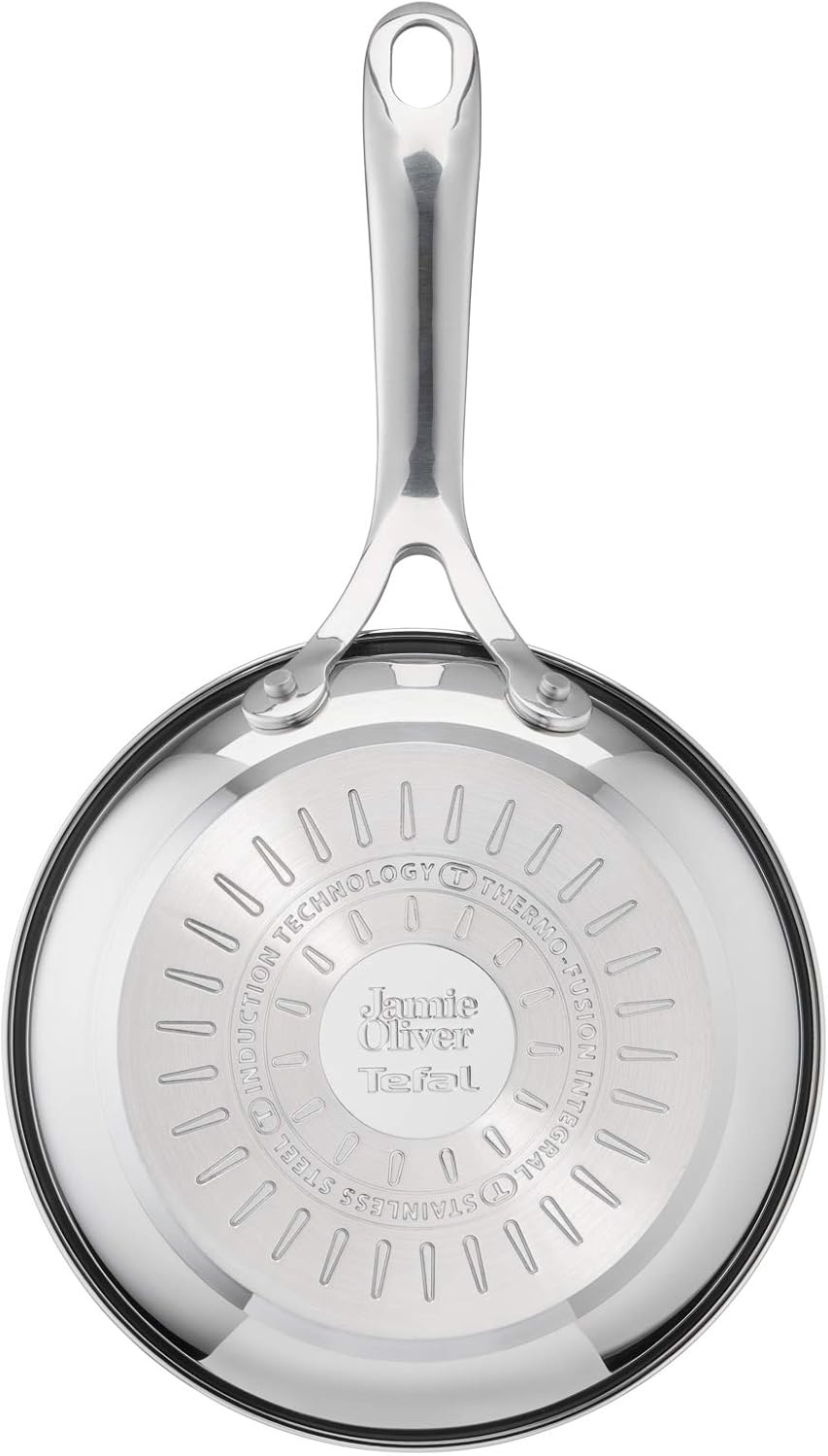 image:imageTFal x Jamie Oliver Nonstick Coated Stainless Steel Pans 95 amp 11 Induction Compatible Oven Safe up to 500F Chefs Stainless Steel Skillet Frying Pan SilverNonstick Stainless Steel