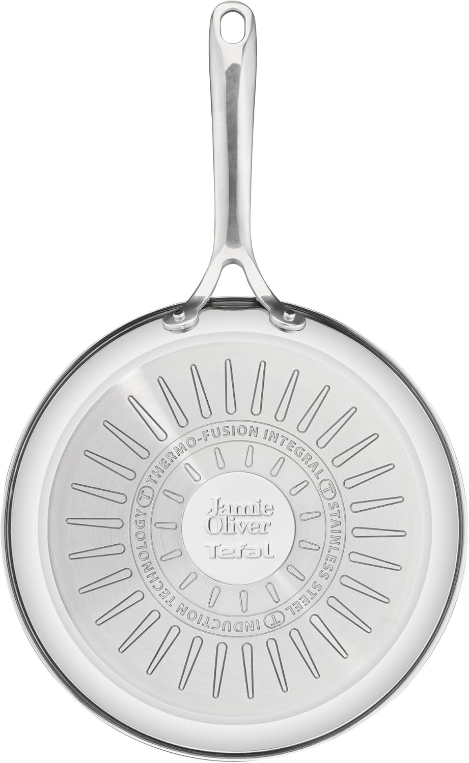 image:imageTFal x Jamie Oliver Nonstick Coated Stainless Steel Pans 95 amp 11 Induction Compatible Oven Safe up to 500F Chefs Stainless Steel Skillet Frying Pan SilverStainless Steel