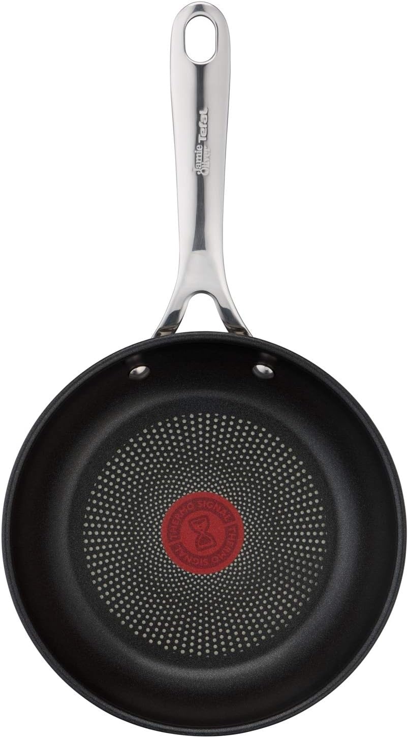 image:imageTFal x Jamie Oliver Nonstick Coated Stainless Steel Pans 95 amp 11 Induction Compatible Oven Safe up to 500F Chefs Stainless Steel Skillet Frying Pan SilverNonstick Stainless Steel