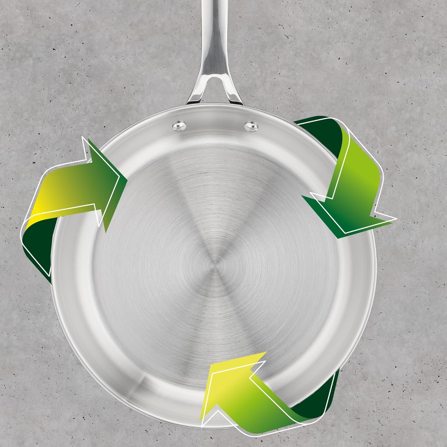 image:imageTFal x Jamie Oliver Nonstick Coated Stainless Steel Pans 95 amp 11 Induction Compatible Oven Safe up to 500F Chefs Stainless Steel Skillet Frying Pan SilverStainless Steel