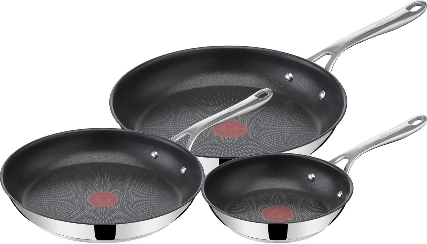 image:imageTFal x Jamie Oliver Nonstick Coated Stainless Steel Pans 95 amp 11 Induction Compatible Oven Safe up to 500F Chefs Stainless Steel Skillet Frying Pan SilverNonstick Stainless Steel