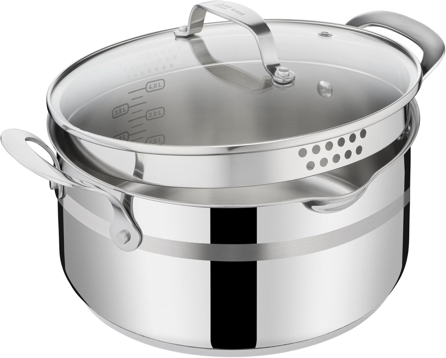 image:imageTFal x Jamie Oliver Nonstick Coated Stainless Steel Pans 95 amp 11 Induction Compatible Oven Safe up to 500F Chefs Stainless Steel Skillet Frying Pan SilverStainless Steel