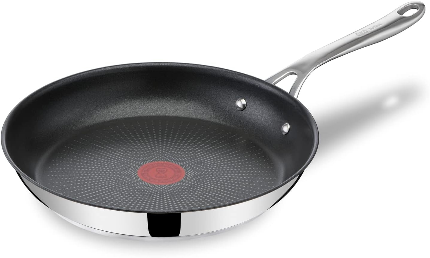 image:imageTFal x Jamie Oliver Nonstick Coated Stainless Steel Pans 95 amp 11 Induction Compatible Oven Safe up to 500F Chefs Stainless Steel Skillet Frying Pan SilverNonstick Stainless Steel