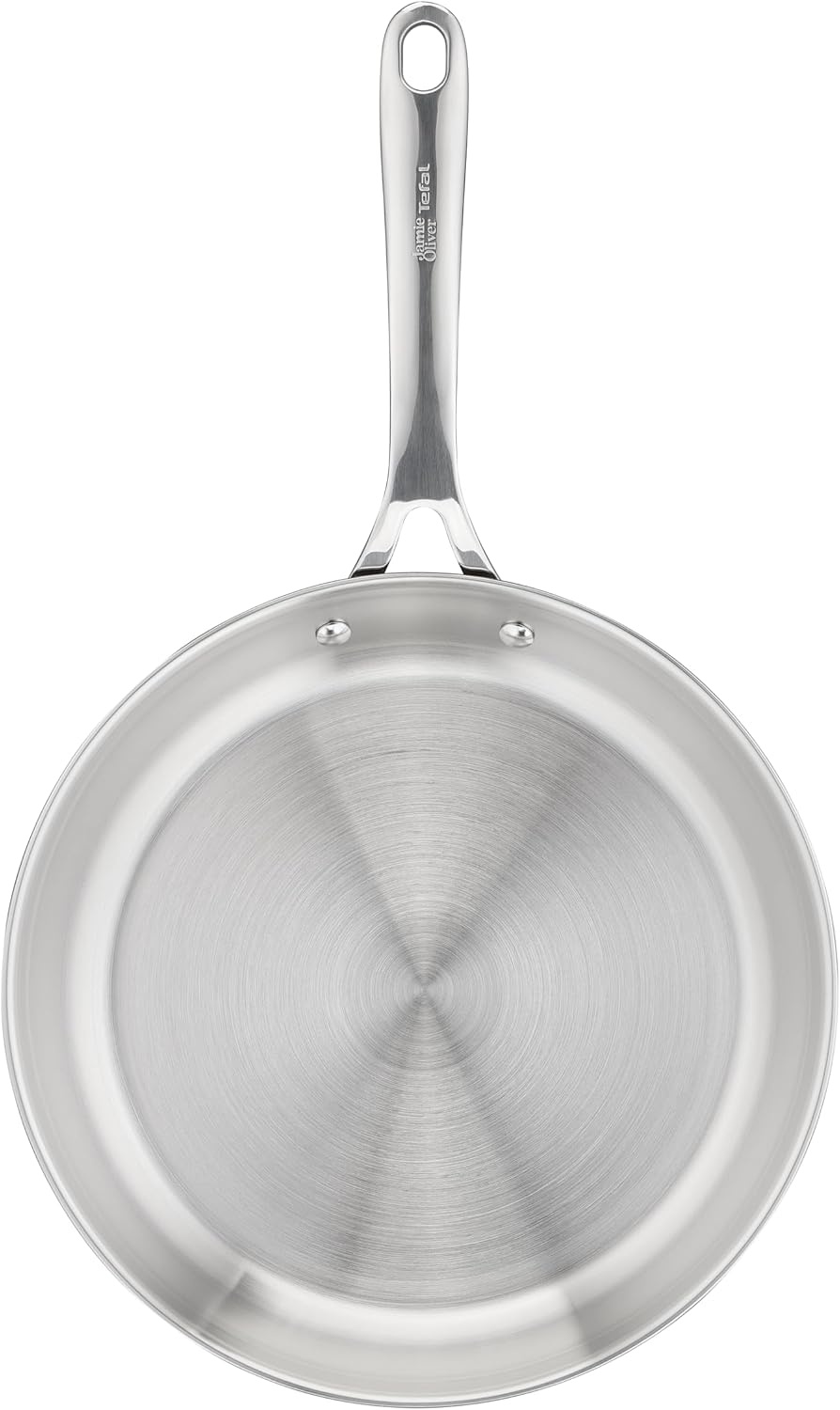 image:imageTFal x Jamie Oliver Nonstick Coated Stainless Steel Pans 95 amp 11 Induction Compatible Oven Safe up to 500F Chefs Stainless Steel Skillet Frying Pan SilverStainless Steel