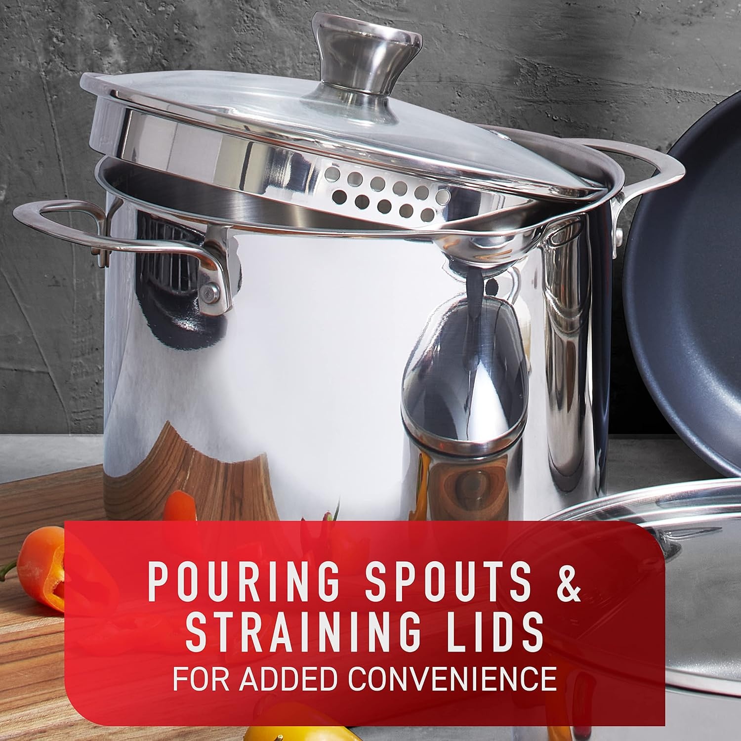 image:imageTfal Platinum Stainless Steel with Nonstick Cookware Set 12 Piece Induction Oven Broiler Safe 500F Pots and Pans Dishwasher Safe Silver