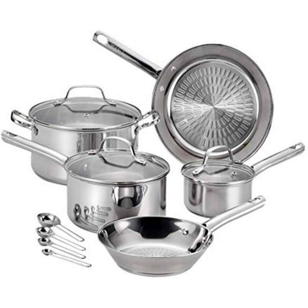 image:imageTfal Performa Stainless Steel Cookware Set 12 Piece Induction Oven Broiler Safe 500F Pots and Pans Dishwasher Safe SilverStainless Steel Handle
