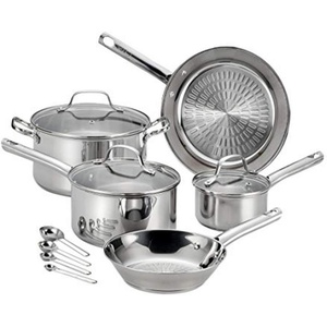 image:imageTfal Performa Stainless Steel Cookware Set 12 Piece Induction Oven Broiler Safe 500F Pots and Pans Dishwasher Safe SilverStainless Steel Handle